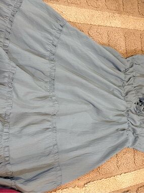 SHEIN Light Blue Backless Tiered Dress